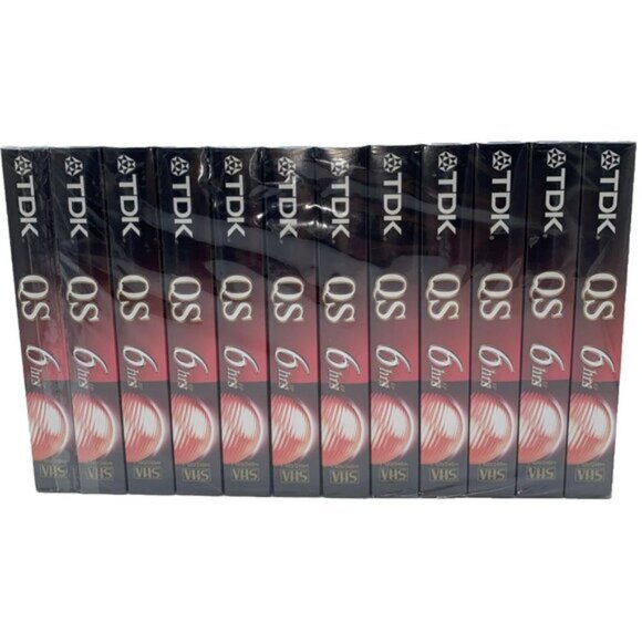 12 Pack TDK VHS Tapes Blank 6 Hour T-120 QS Premium Quality Videotapes Sealed - Picture 1 of 8